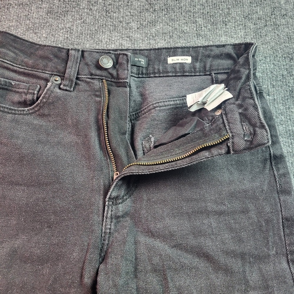 HOUSE Slim Mom Jeans Black Washed Denim Women's Size 32 EU - Picture 5 of 7